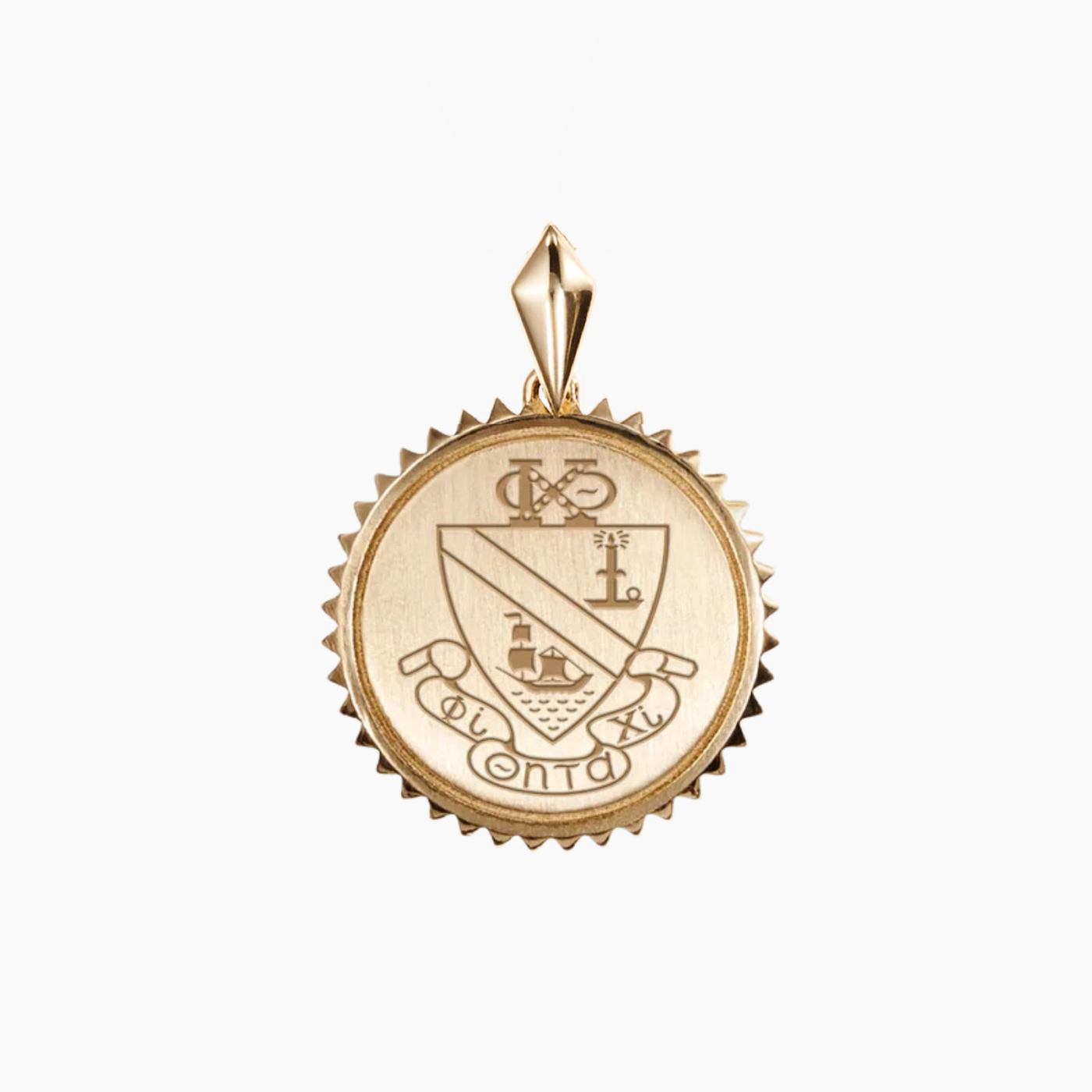 Phi Chi Theta Sunburst Crest Pendant