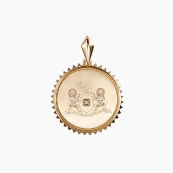 Phi Mu Sunburst Crest Pendant