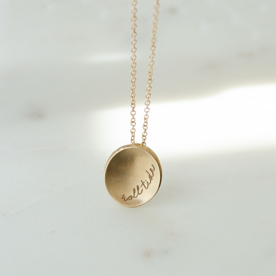 Alabama Roll Tide Organic Petite Necklace shown in Cavan Gold