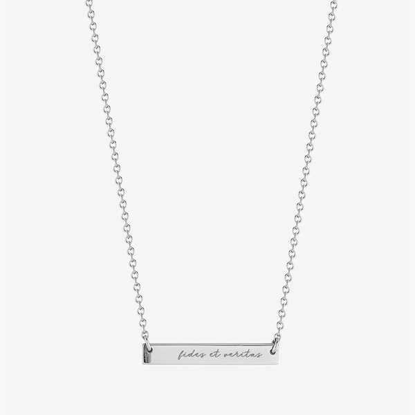 St Lawrence Fides et Veritas Horizontal Bar Necklace