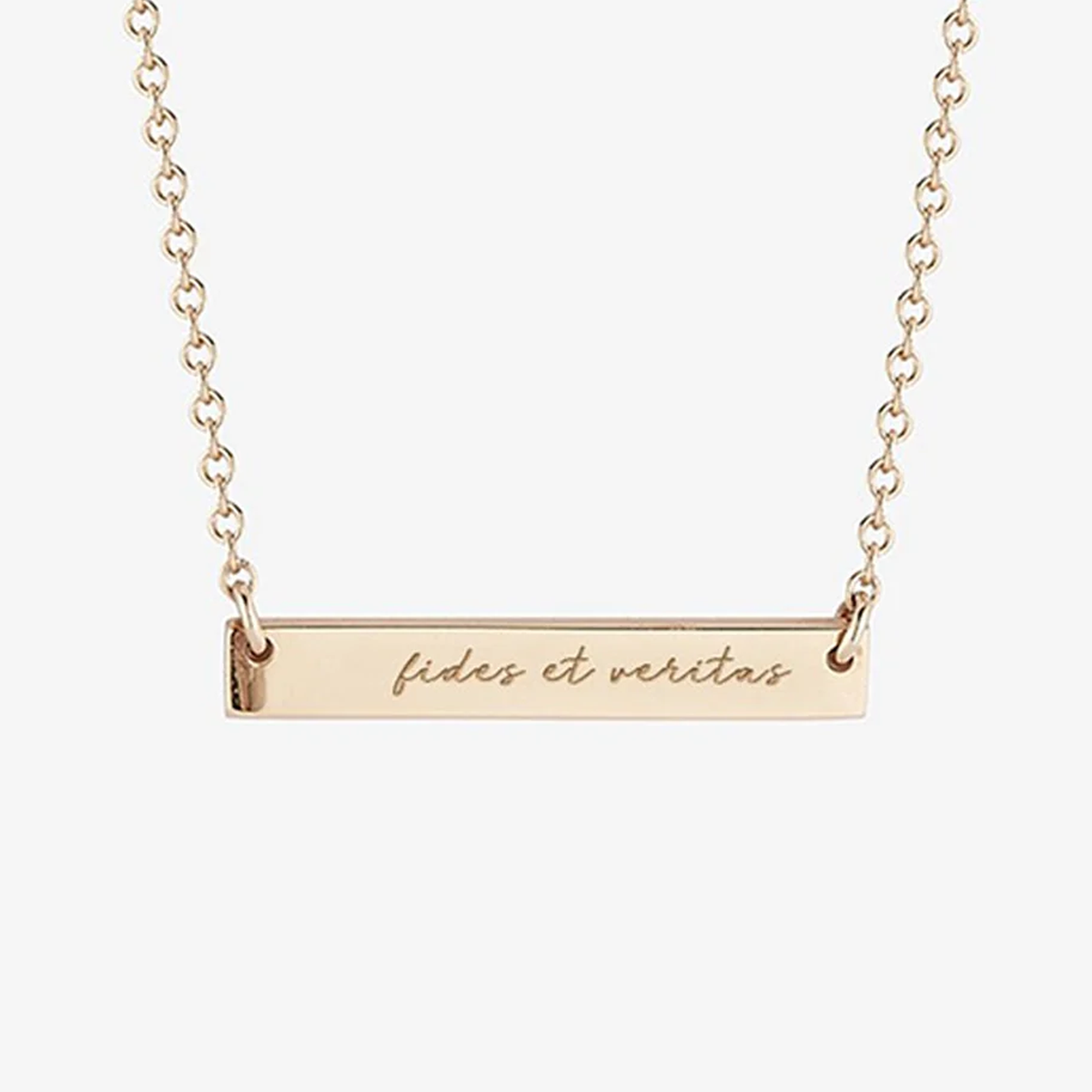 St. Lawrence Fides et Veritas Horizontal Bar Necklace