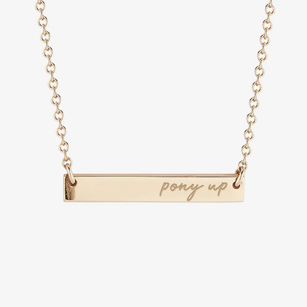 SMU Pony Up Horizontal Bar Necklace