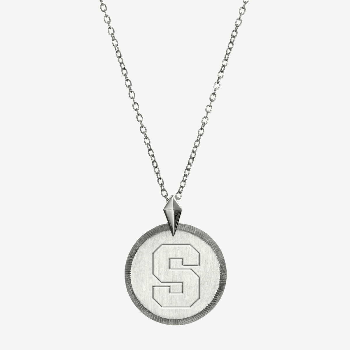 Syracuse Block S Florentine Crest Necklace Petite