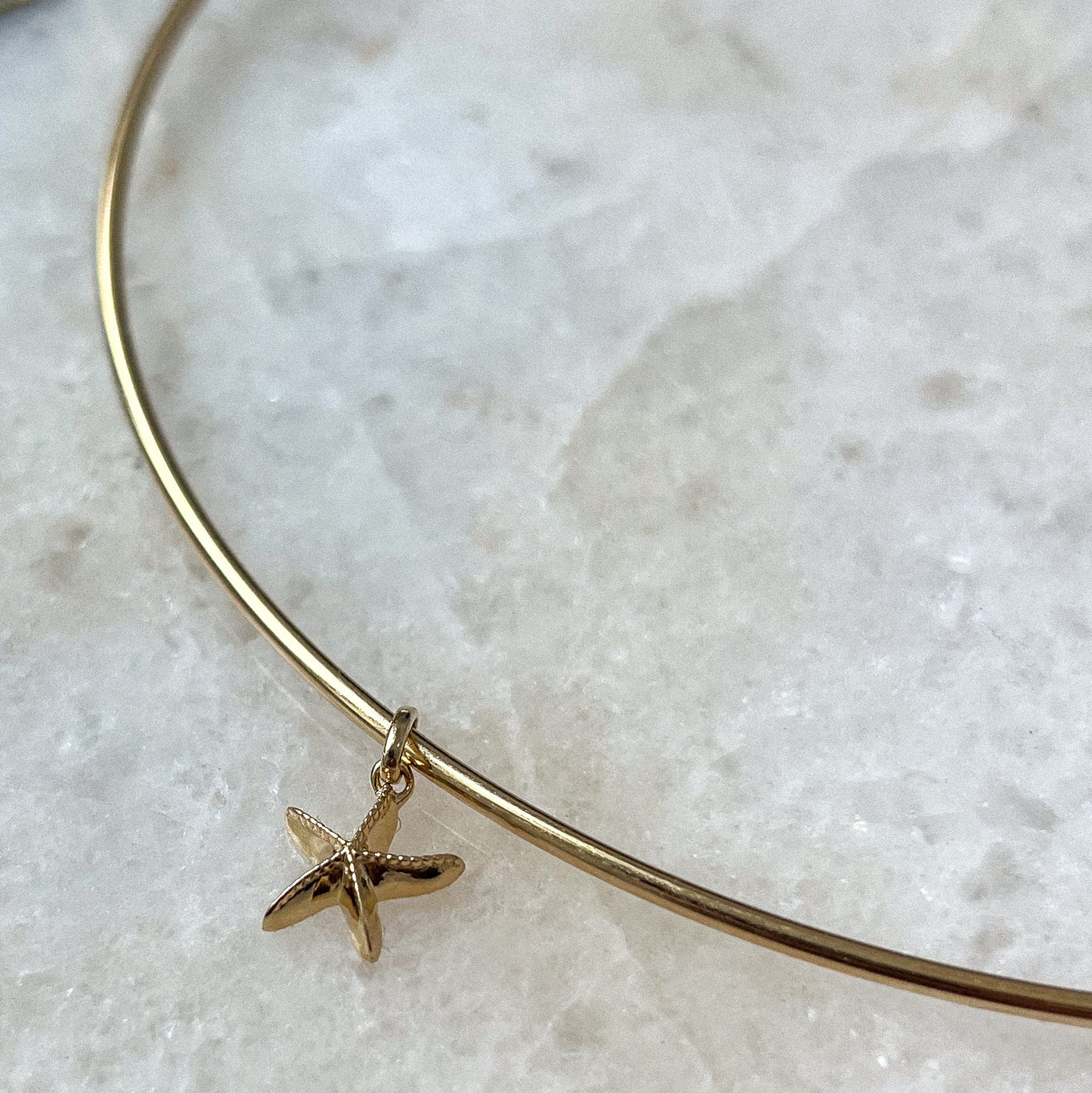 Starfish Charm shown on Neck Collar in gold
