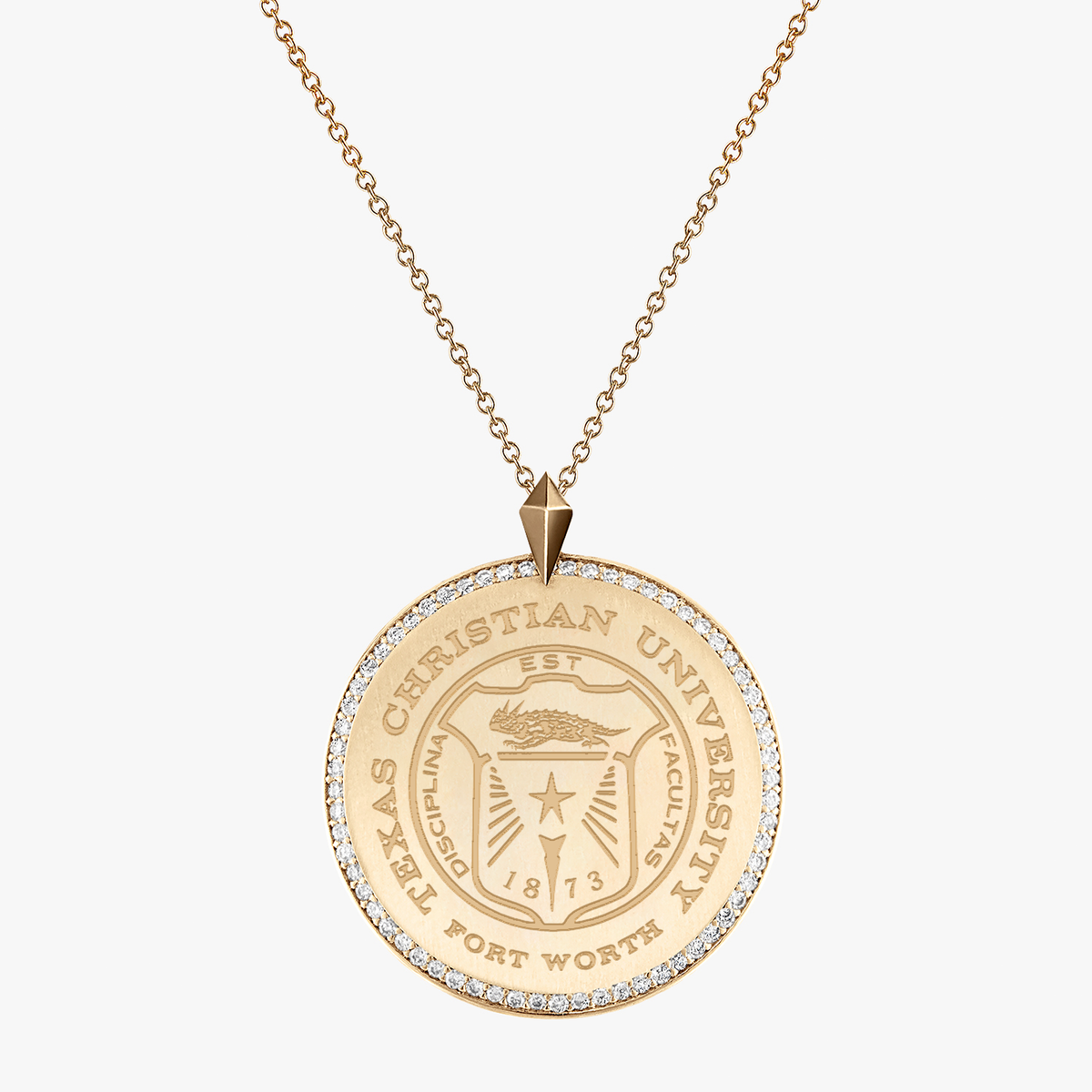 TCU Seal Diamond Florentine Pendant