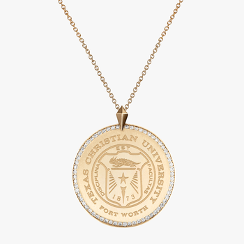 TCU Seal Diamond Florentine Pendant