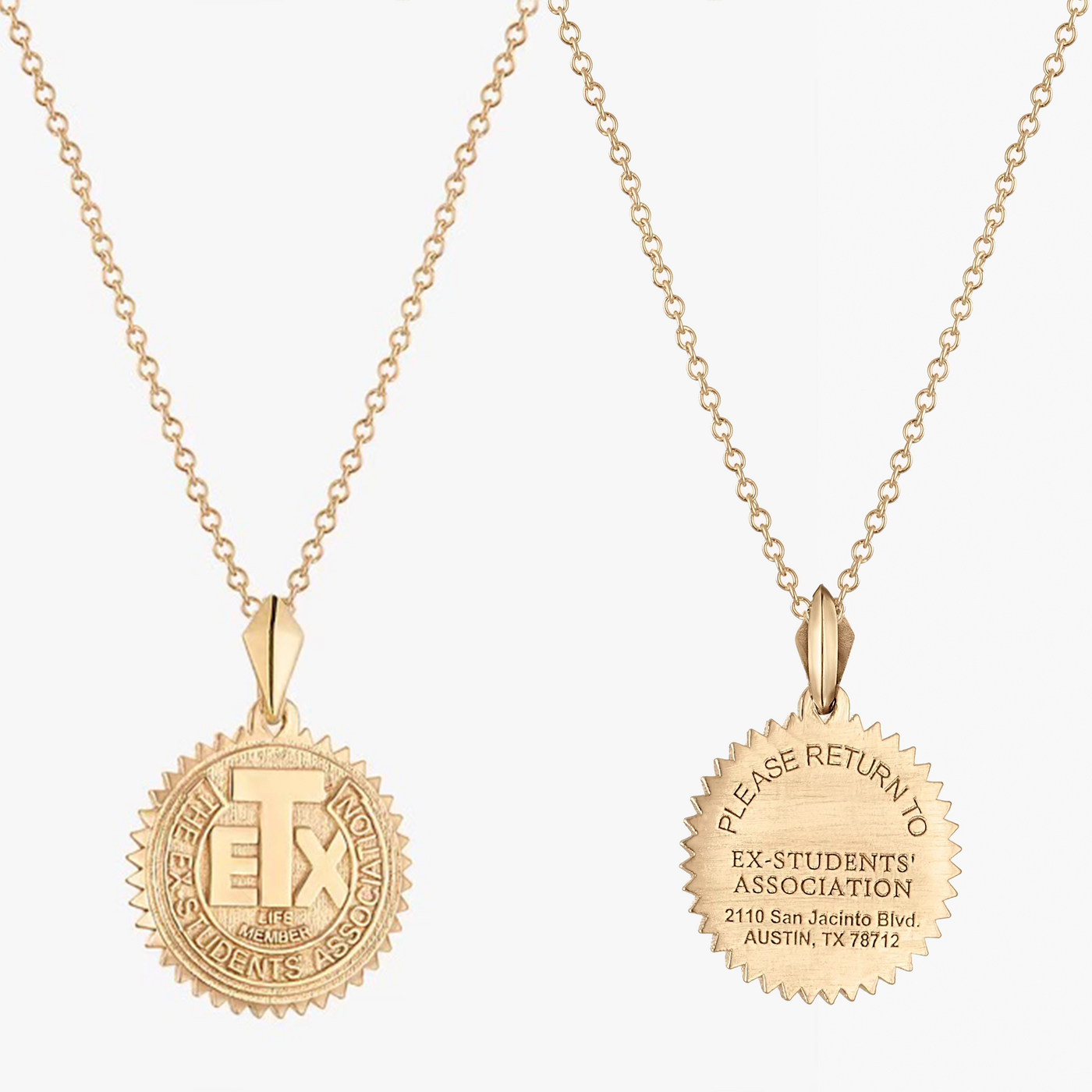 Texas Exes Life Member Sunburst Pendant