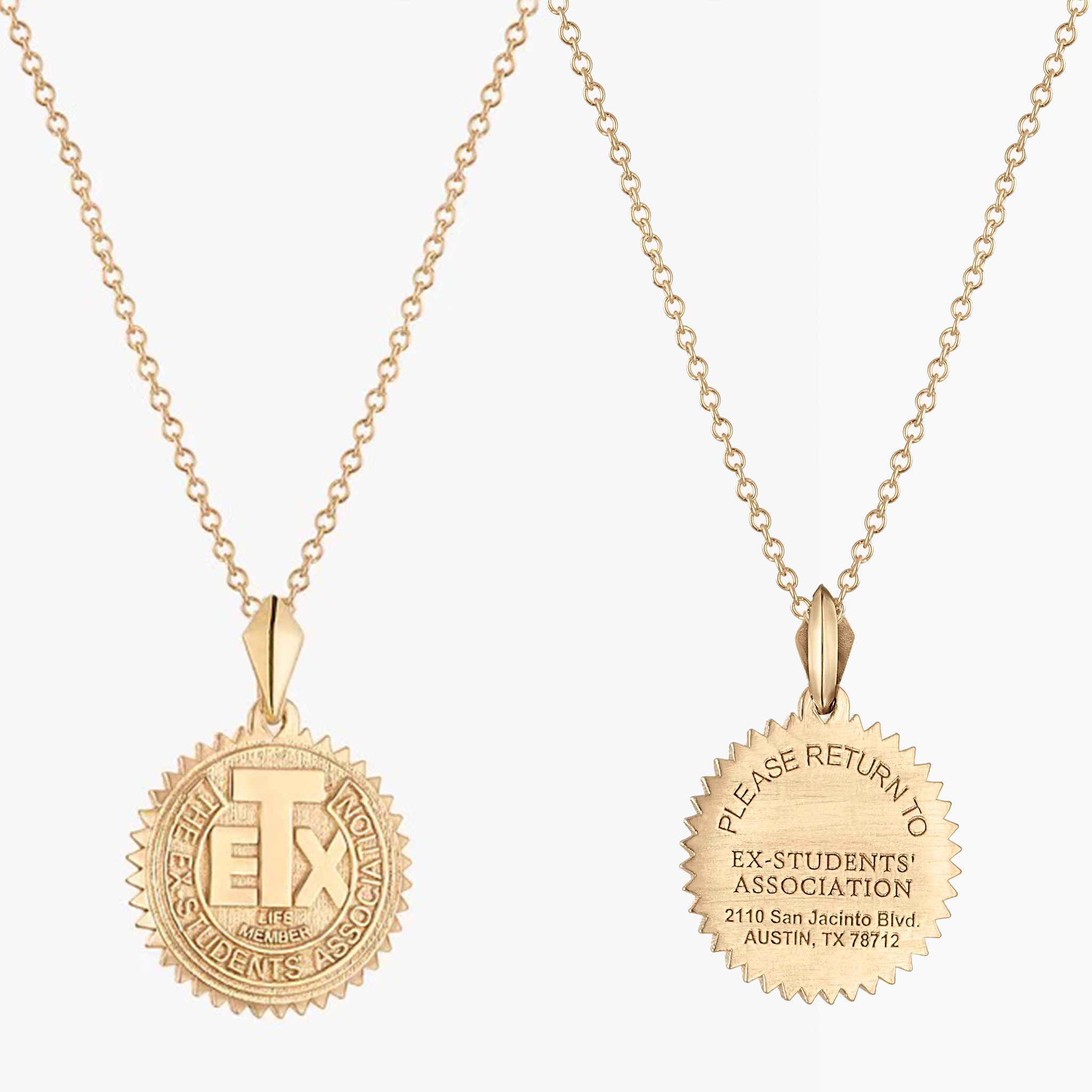 Texas Exes Life Member Sunburst Pendant