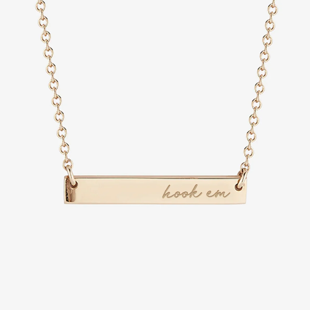 UT Hook Em Horizontal Bar Necklace