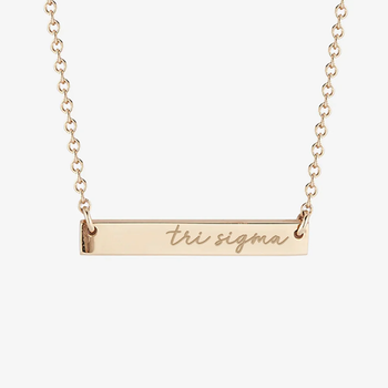Tri Sigma Horizontal Bar Necklace