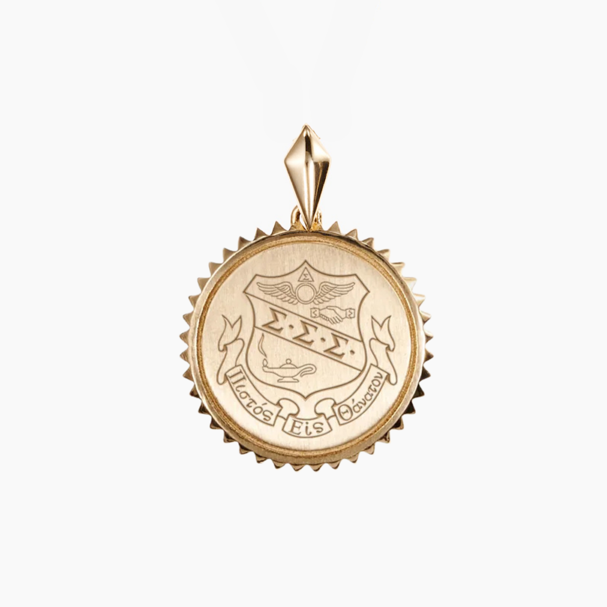 Tri Sigma Sunburst Crest Pendant
