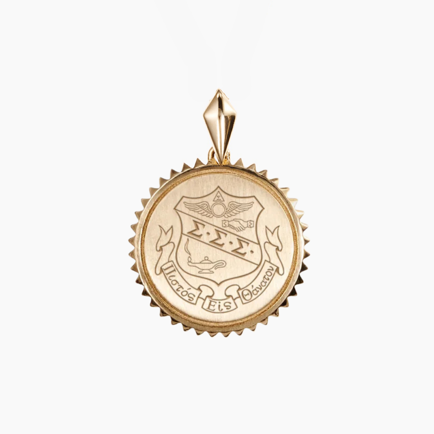 Tri Sigma Sunburst Crest Pendant