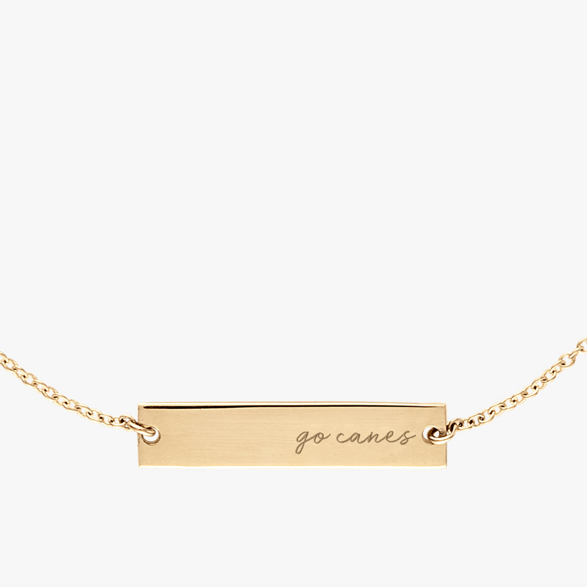 U Miami Go Canes Horizontal Bar Necklace