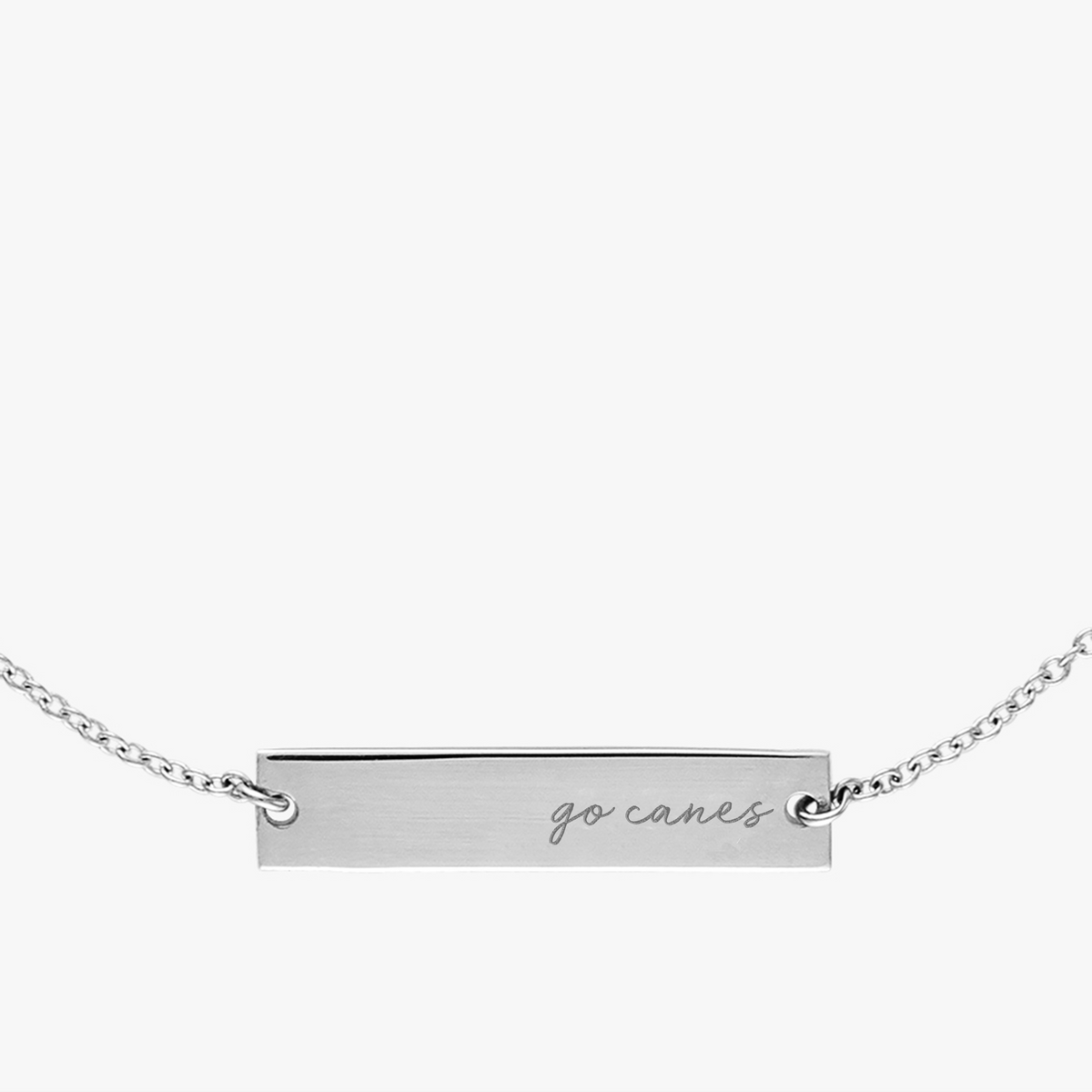 U Miami Go Canes Horizontal Bar Necklace