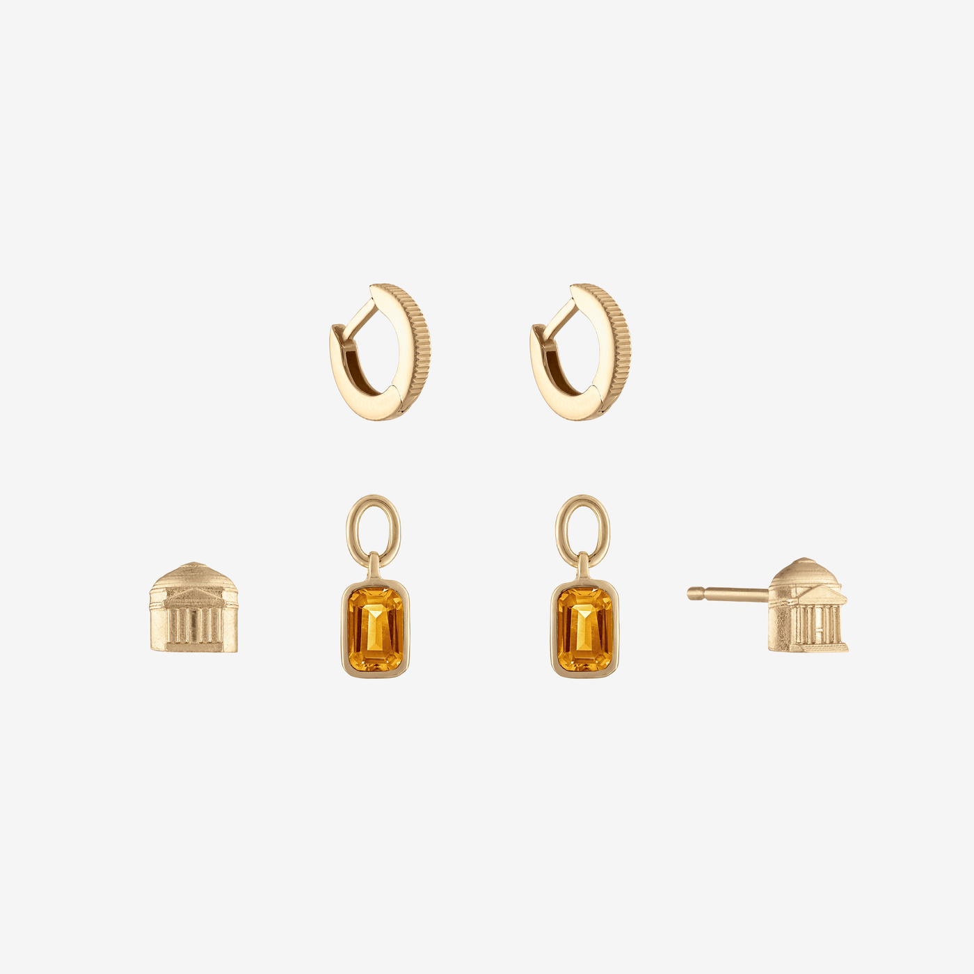 UVA Citrine Rotunda Florentine Earring Bundle