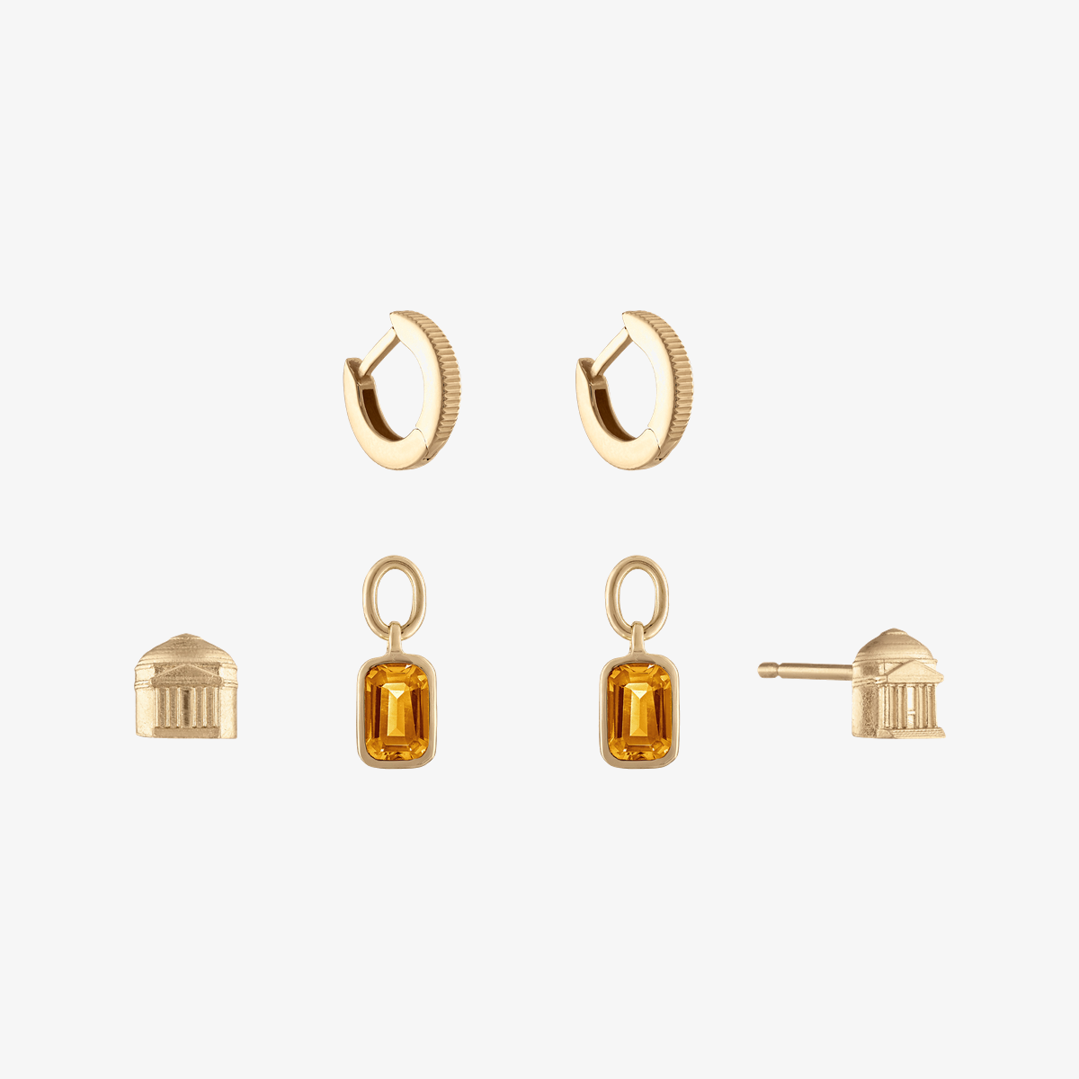 UVA Citrine Rotunda Florentine Earring Bundle