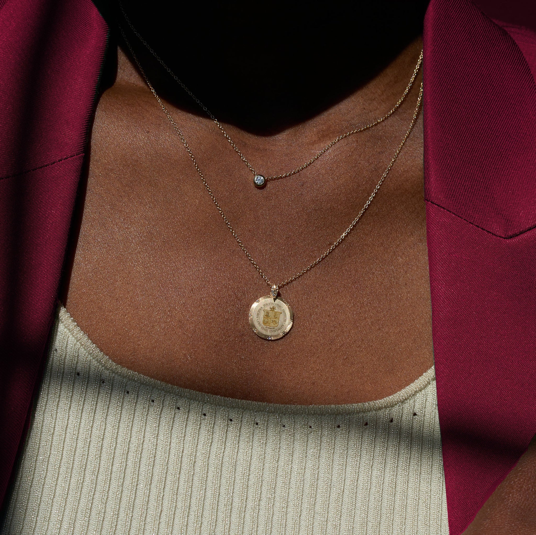 Virginia Tech 7-Point Diamond Pendant
