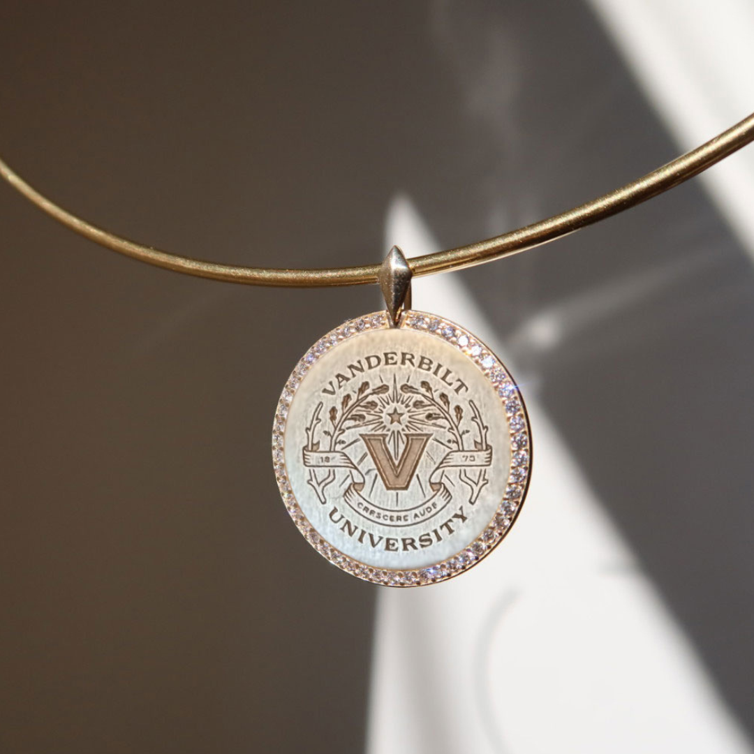 Vanderbilt Diamond Florentine Pendant shown on Neck Collar