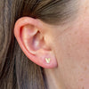 Villanova V Stud Earring shown on figure in gold