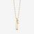 Washington University Vertical Amethyst Bar shown in gold with E Diamond Initial Charm on Link Chain