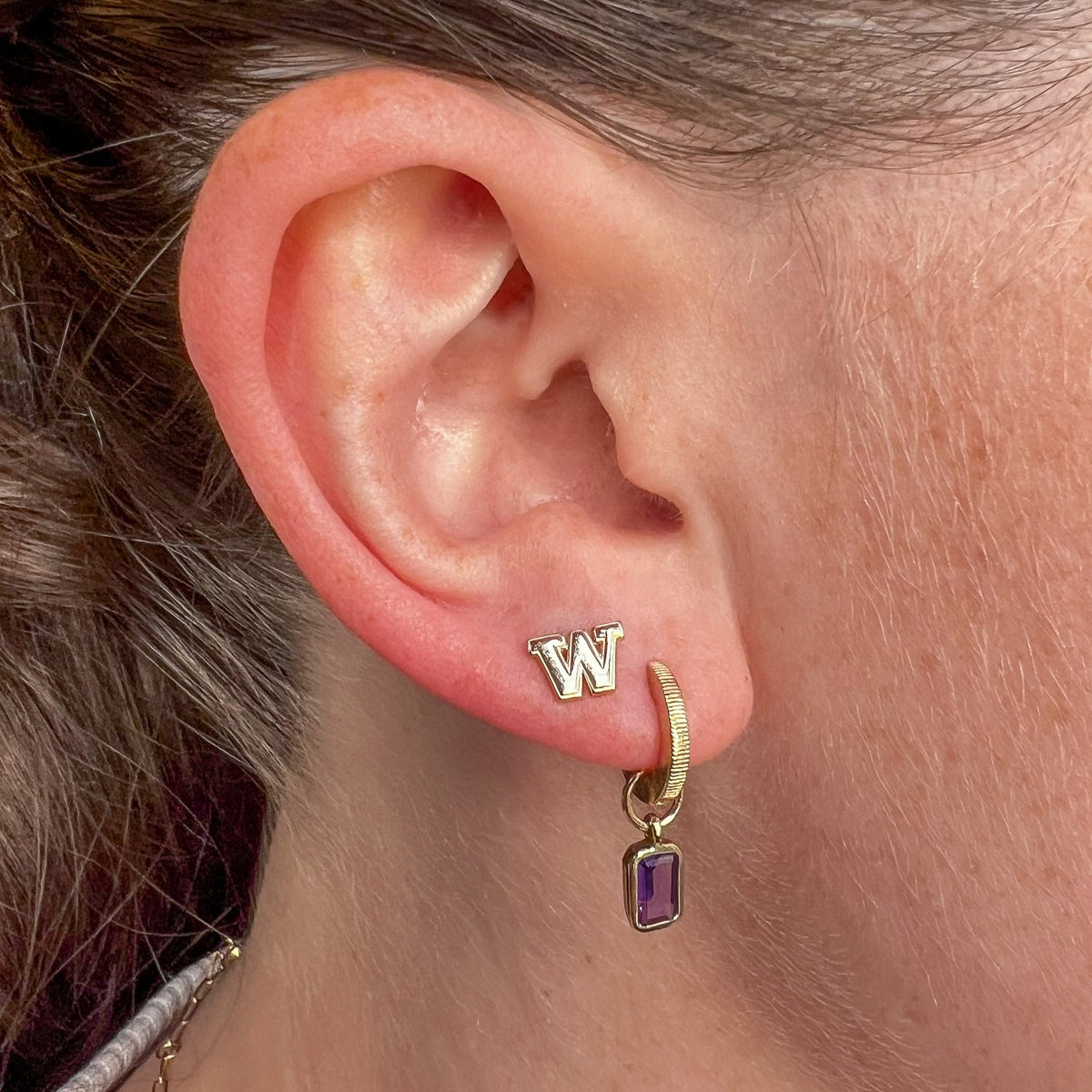 Washington Logo Stud Earrings