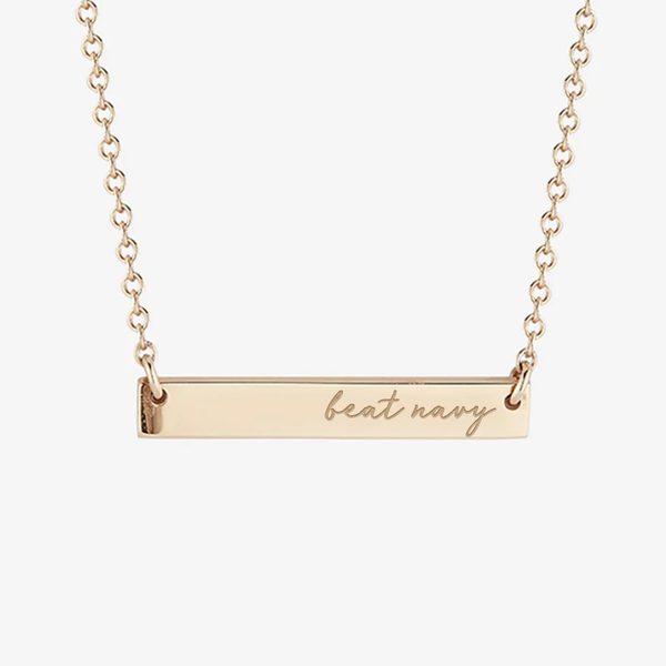 West Point Beat Navy Horizontal Bar Necklace