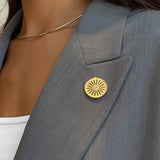 Wisconsin Union Lapel Pin shown on figure in gold
