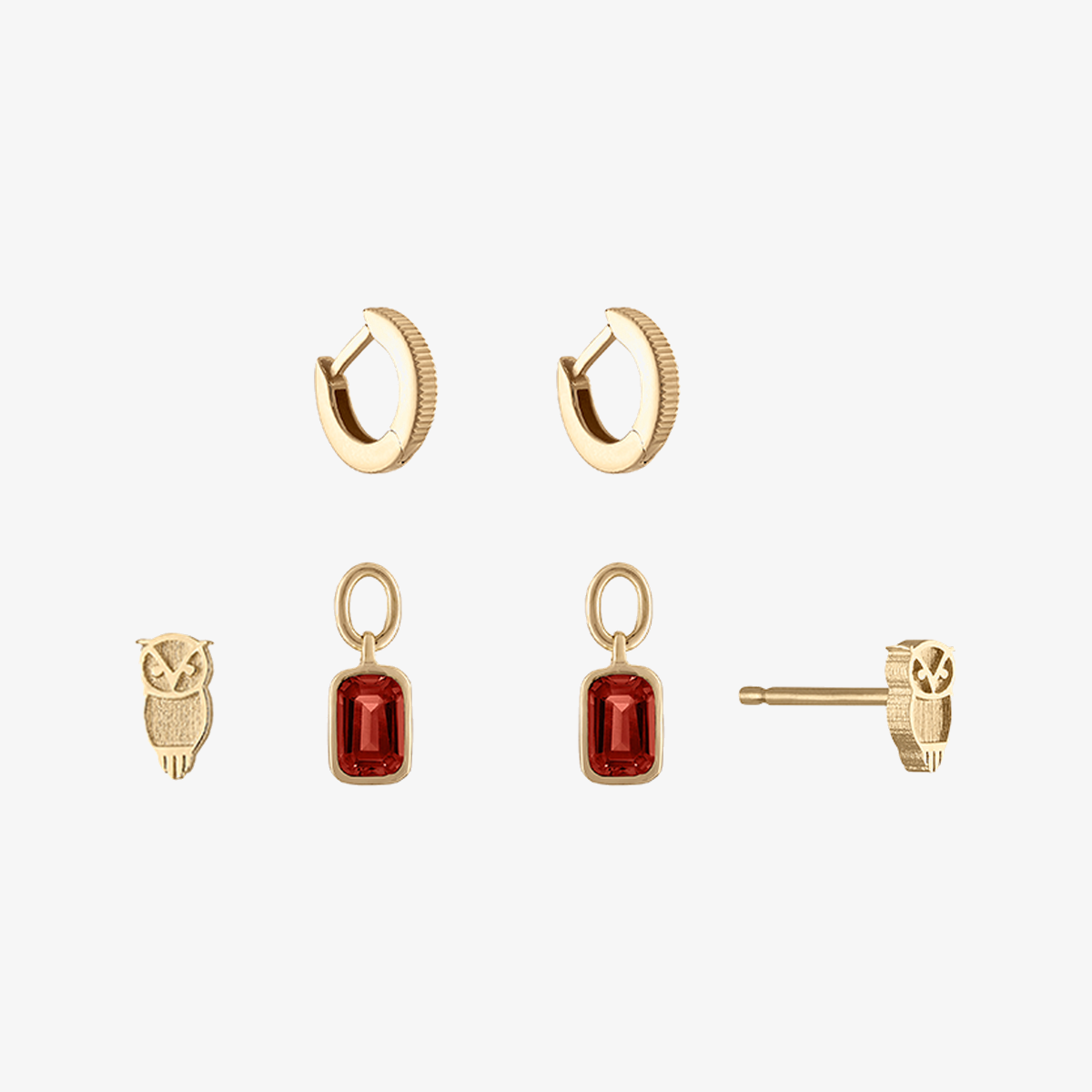 Chi Omega Owl Florentine Earring Bundle