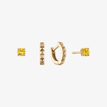 Yellow Citrine Stud Earring Bundle