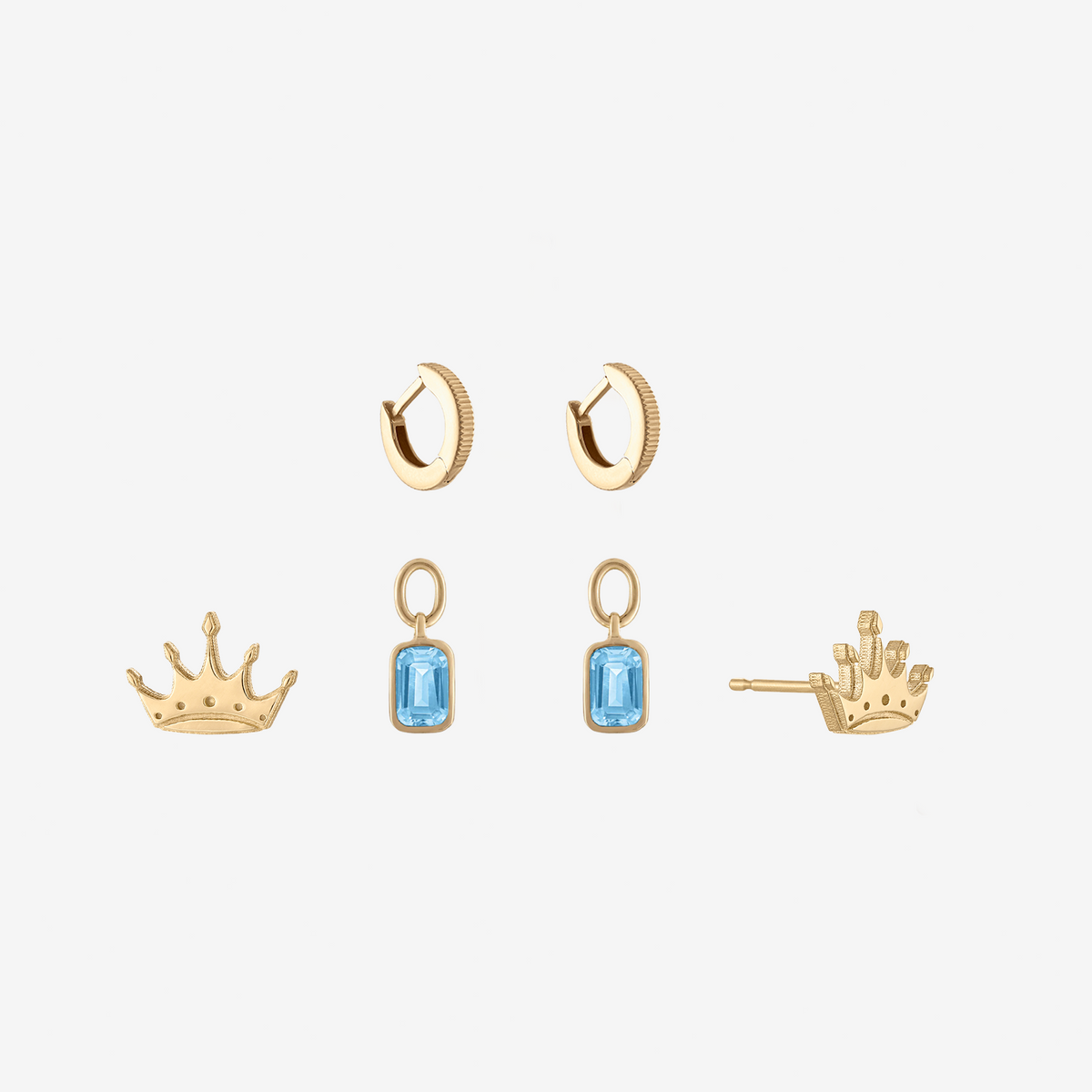 Zeta Tau Alpha Crown Florentine Earring Bundle