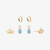 Zeta Tau Alpha Crown Florentine Earring Bundle