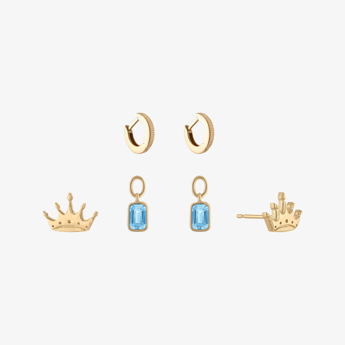 Zeta Tau Alpha Crown Florentine Earring Bundle