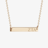 Zeta Tau Alpha Horizontal Bar Necklace
