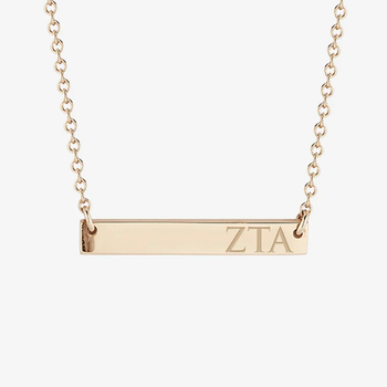 Zeta Tau Alpha Horizontal Bar Necklace