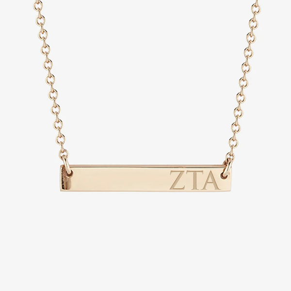 Zeta Tau Alpha Horizontal Bar Necklace