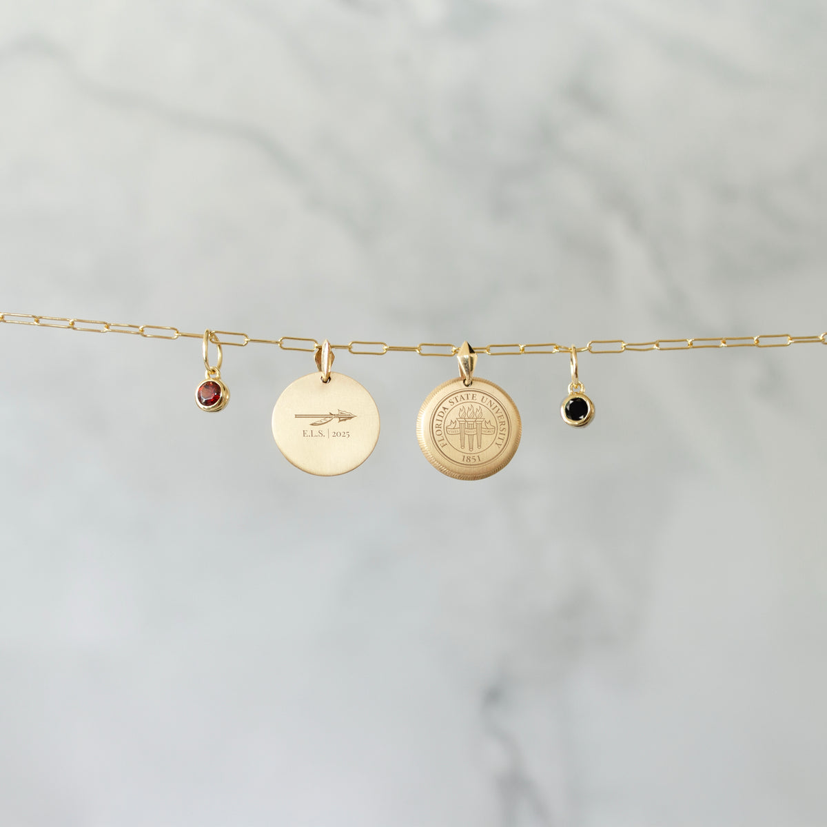 FSU Florentine Pendant with charms