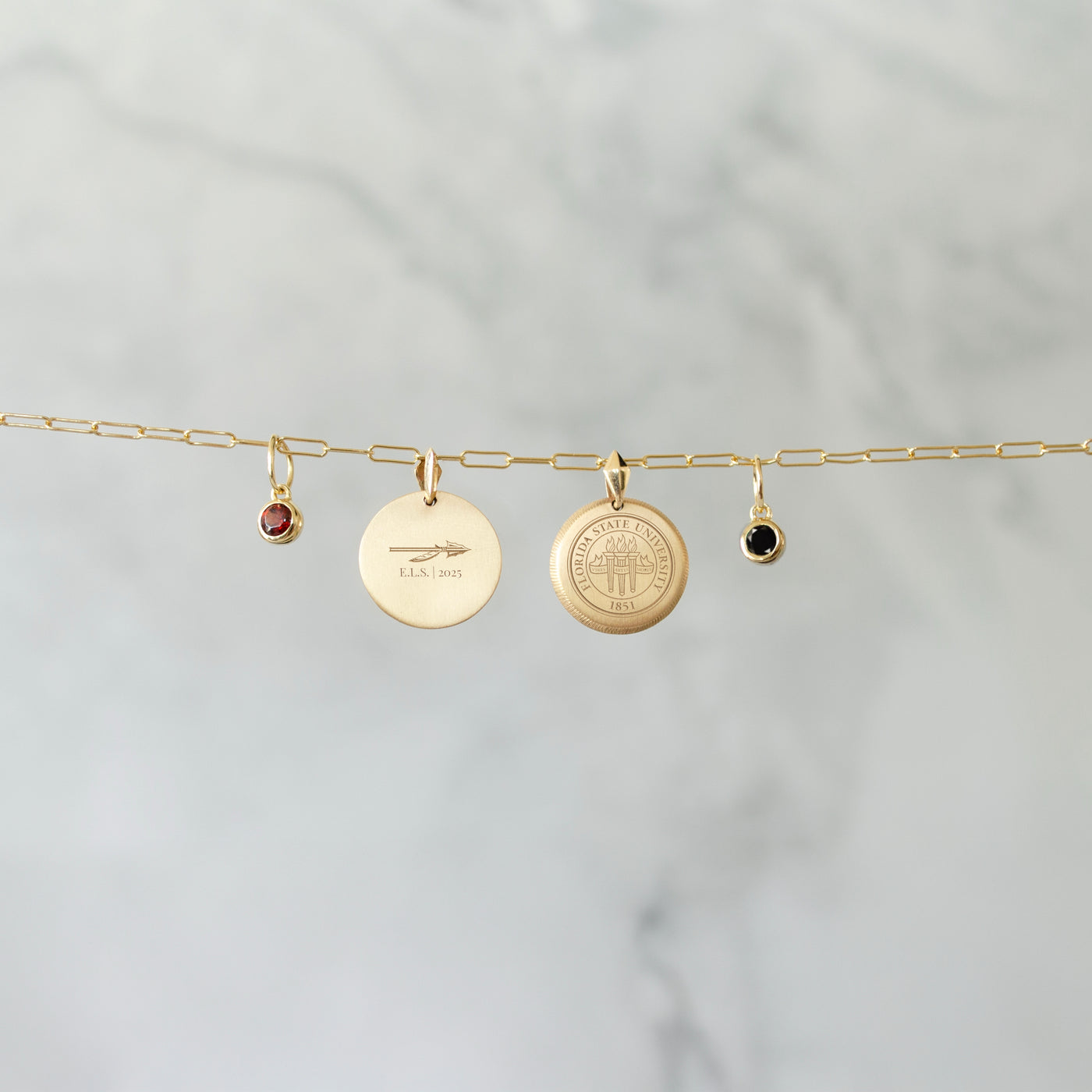 FSU Florentine Pendant with charms