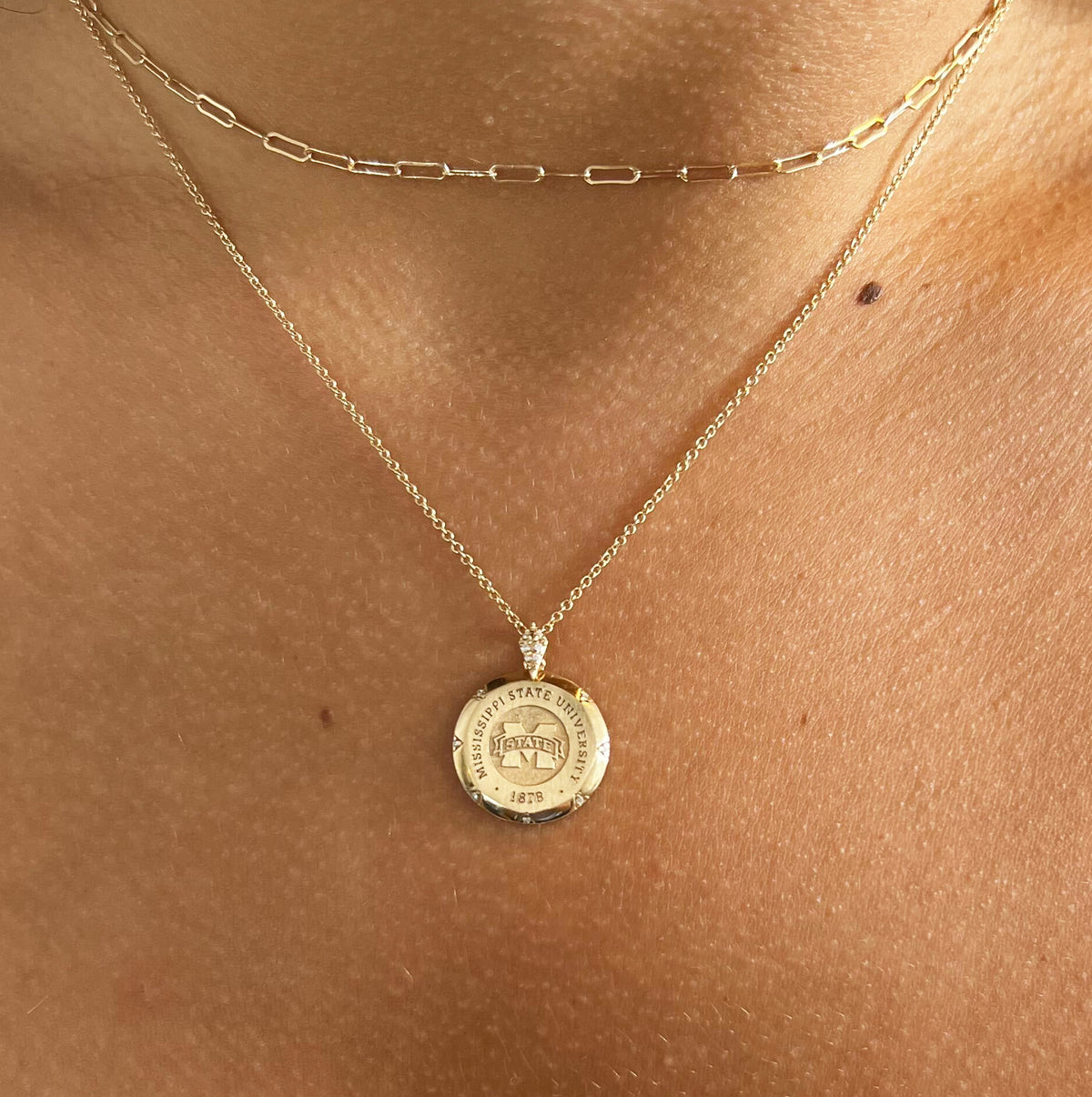 Mississippi State 7-Point Diamond Pendant