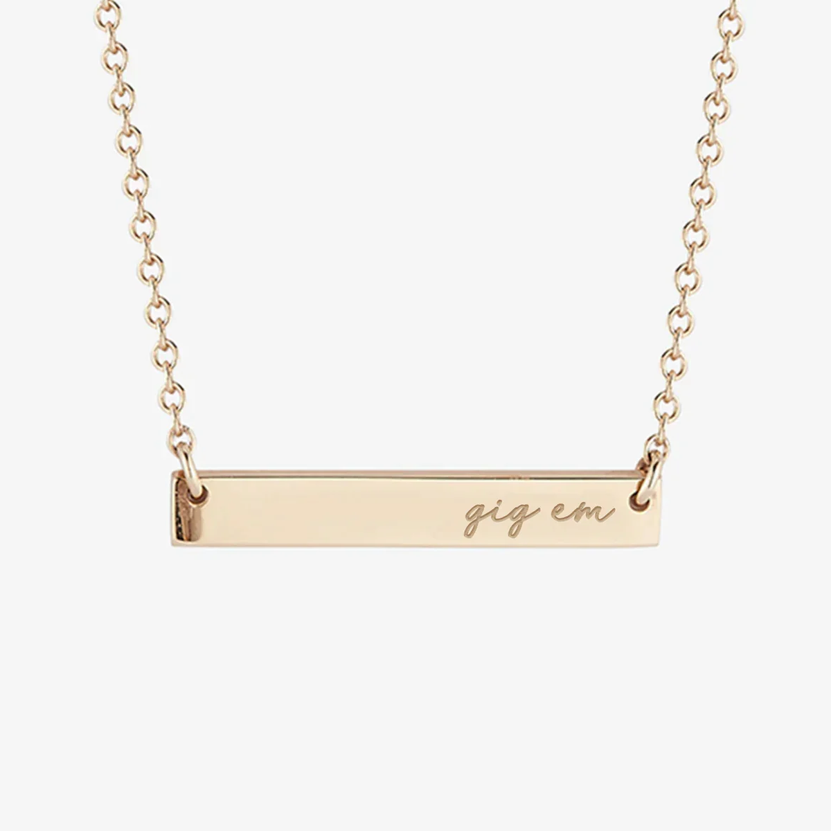 Texas A&M Gig 'Em Horizontal Bar Necklace