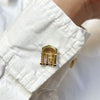 Ohio State Rotunda Cufflink shown on figure in gold