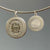 Texas A&M Aggie Ring Crest Pendants shown on figure in gold on Neck Collar