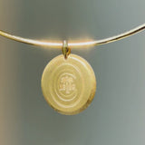 Clemson Large Florentine Pendant shown on Neck Collar in gold