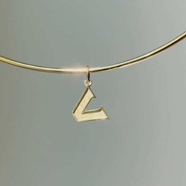 Vanderbilt Logo Charm shown on Neck Collar in gold