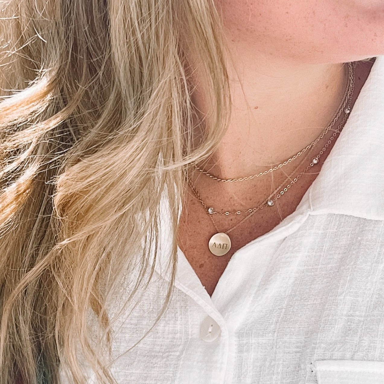 Alpha Delta Pi Letters Necklace