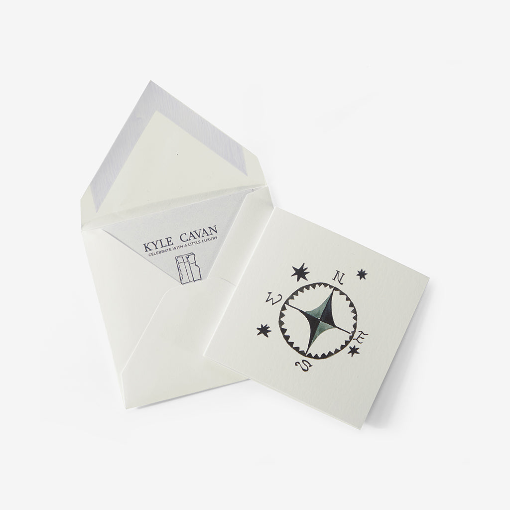 Hand-Painted Compass Card