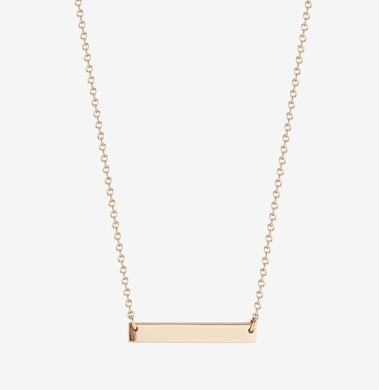 Custom Horizontal Bar Necklace in Cavan Gold and 14K Gold