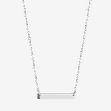 Custom Horizontal Bar Necklace in Sterling Silver