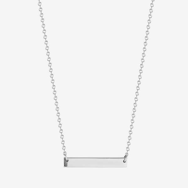 Engraved horizontal bar necklace deals