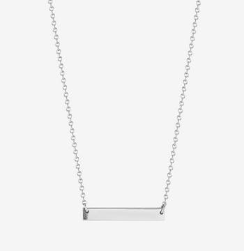 Custom Horizontal Bar Necklace in Sterling Silver