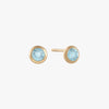 Aquamarine Bezel Studs (Pair)